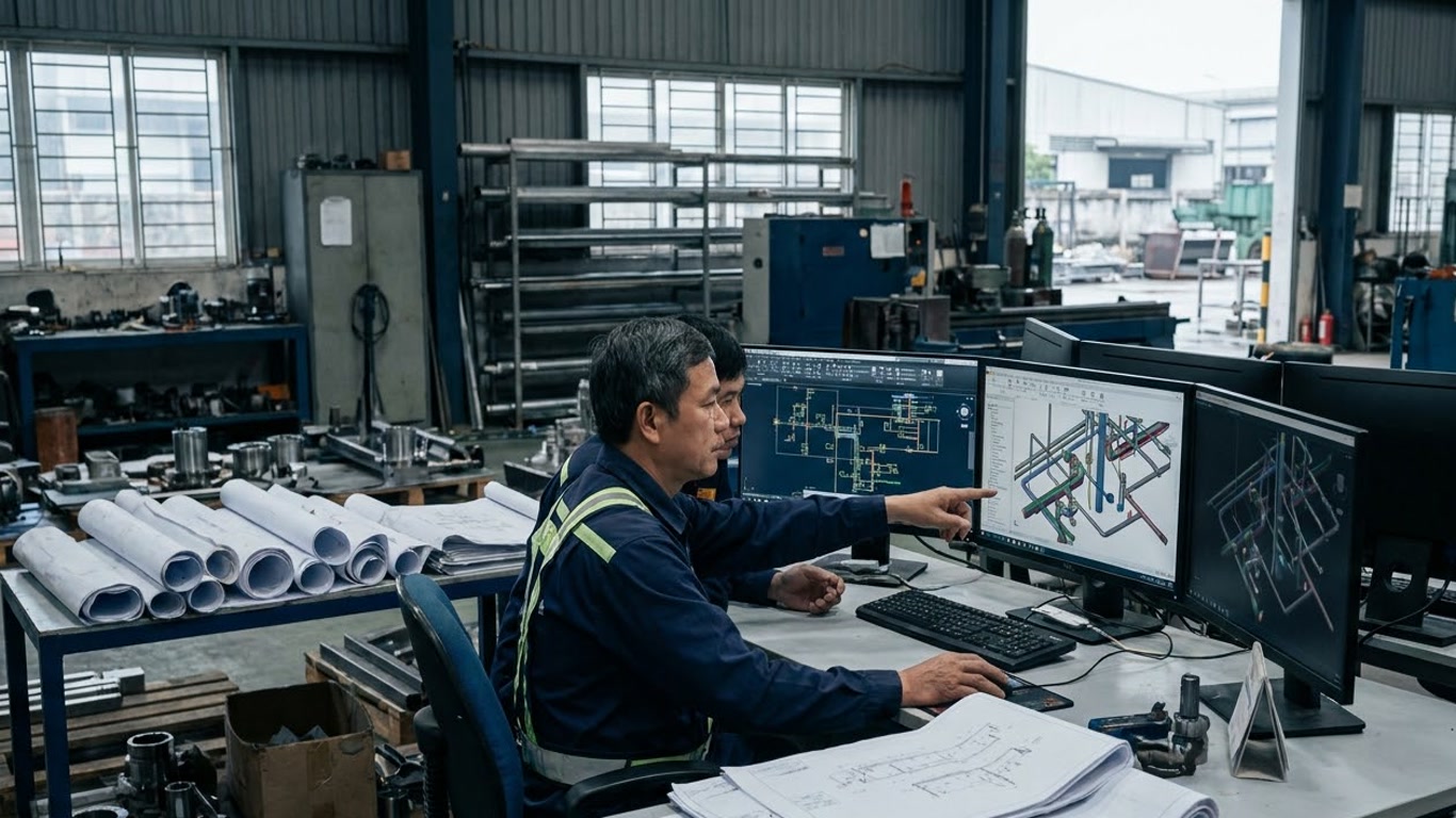 Hình minh hoạ: Routing trong SOLIDWORKS: Thiết kế đường ống và dây cáp hiệu quả