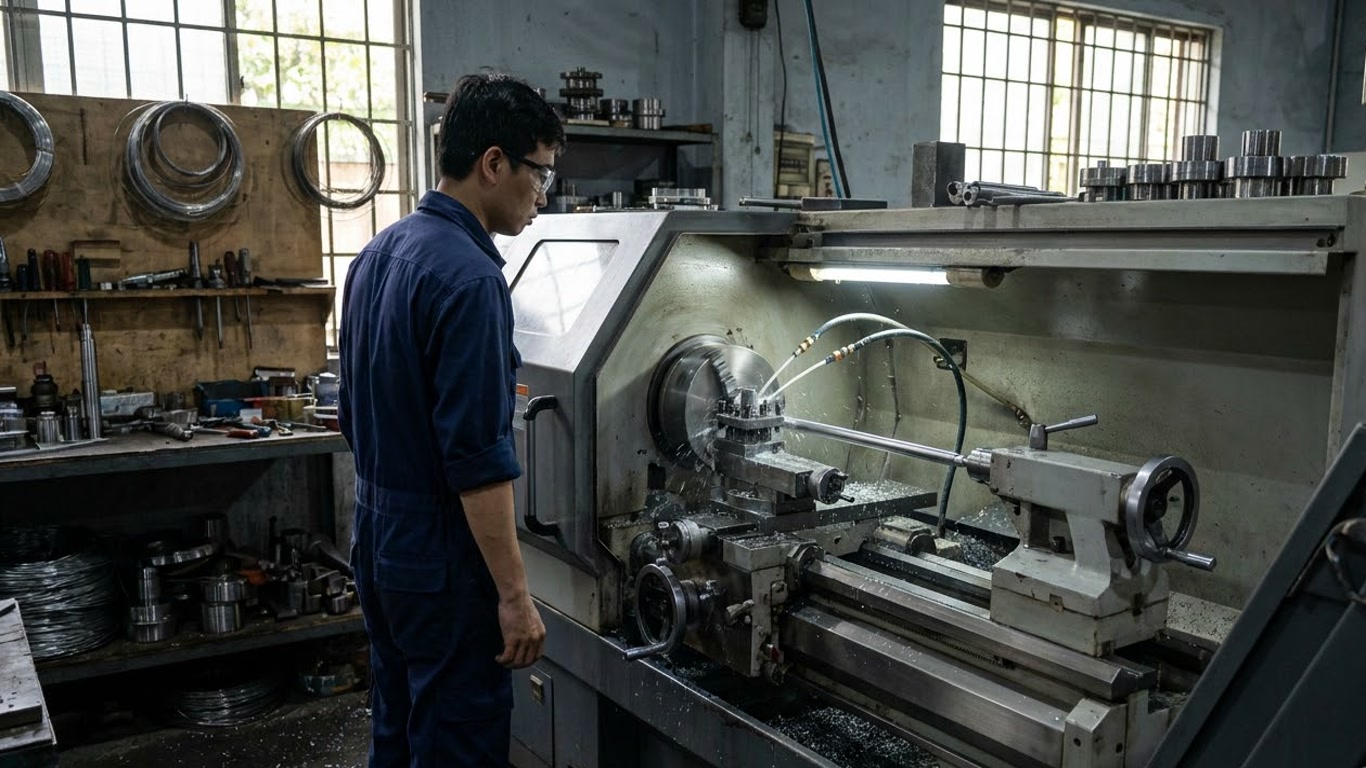 Hình minh hoạ: SolidCAM cho máy Swiss-Type: Lập trình chi tiết dài và nhỏ