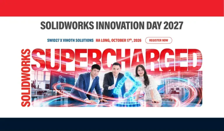 Banner SOLIDWORKS Innovation Day 2027 - SWID27 x ViHoth Solutions, Hạ Long ngày 17/10/2026